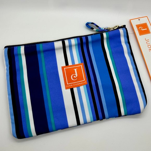 Jude Connally "Madison" Pouch in Multi Stripe Royal - Picture 2 of 3